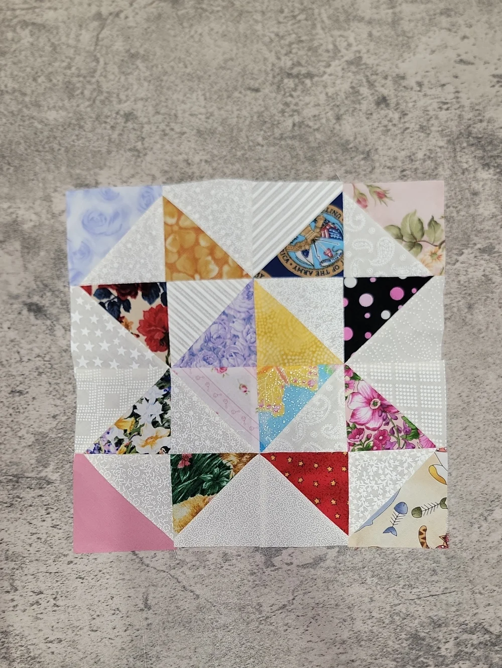 Vintage Handmade Patchwork Star quilt blocks Ohio Star Variation